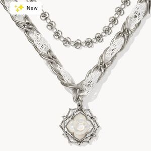 Kendra Scott Silver and White Necklace